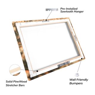 A diagram showing the difference materials used in a canvas print