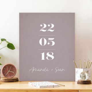 Personalized canvas with date and names Amanda and Sean
