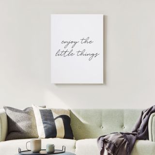 A canvas print that reads 