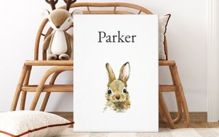 Watercolor bunny with name Parker